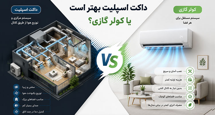 داکت اسپلیت بهتر است یا کولر گازی؟