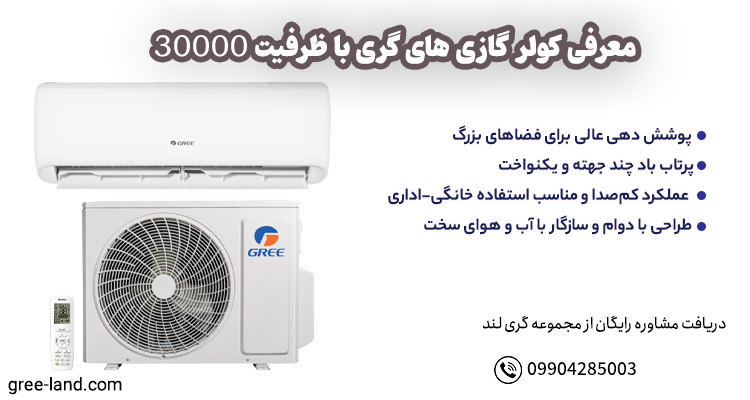 معرفی کولر گازی های گری با ظرفیت 30000